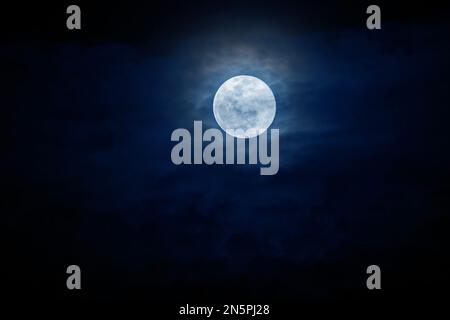 Full Moonrise  Floridas East Coast Miami Beach,Miami Florida USA Stock Photo