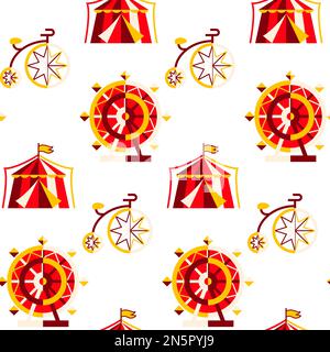 Festive Circus Seamless Pattern Stock Vector