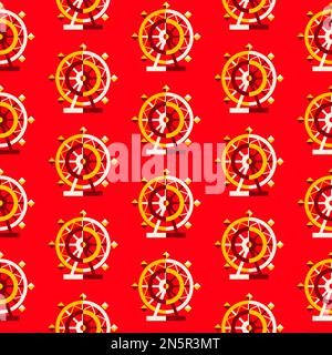 Ferris Wheel Seamless Pattern Stock Vector
