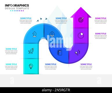 Infographic template with icons and 8 options or steps. Can be used for workflow layout, diagram, banner, webdesign. Vector illustration Stock Vector