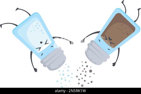 Cute Salt Pepper Shaker Bottle Vector Illustration Cartoon Character Smile  Stock Vector by ©anitnov 198022752