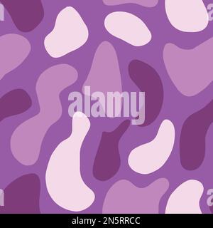 Spots seamless pattern on purple background. Vector illustration in flat style. Stock Vector