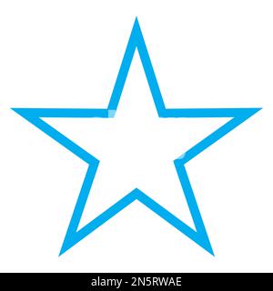 Blue and white vector graphic of a map symbol for an other tourist feature. It consists of a blue five pointed star of a white background Stock Vector