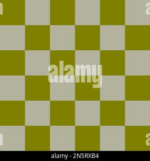 Seamless vector graphic of light and dark olive green squares in the styles of a chessboard Stock Vector