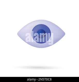 3D Eye icon. Healthy and optics concept. Recognition, identification and research. Vector in 3d style. Eps 10 Stock Vector