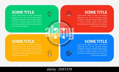 Infographic template with icons and 4 options or steps. Can be used for workflow layout, diagram, banner, webdesign. Vector illustration Stock Vector