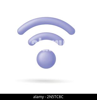 realistic wi-fi wireless internet connection icon 3d render design Eps 10 Stock Vector