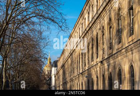 Boulevard des Invalides with its freestone buildings in Paris (France) Stock Photo