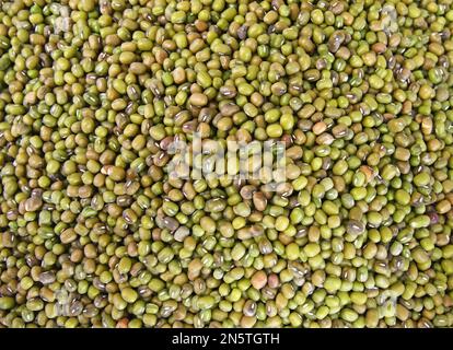Mung beans background. Green bean seeds Stock Photo
