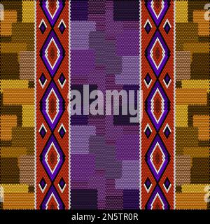 Ornament, mosaic, ethnic, folk pattern. It is made in bright, juicy, perfectly matching colors. Stock Vector
