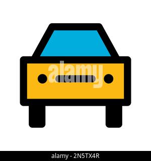 Car icon line isolated on white background. Black flat thin icon on modern outline style. Linear symbol and editable stroke. Simple and pixel perfect Stock Vector