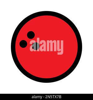 Bowling ball icon line isolated on white background. Black flat thin icon on modern outline style. Linear symbol and editable stroke. Simple and pixel Stock Vector