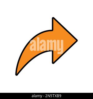 Arrow redo icon line isolated on white background. Black flat thin icon on modern outline style. Linear symbol and editable stroke. Simple and pixel p Stock Vector
