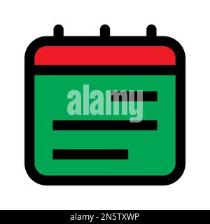 Calendar icon line isolated on white background. Black flat thin icon on modern outline style. Linear symbol and editable stroke. Simple and pixel per Stock Vector