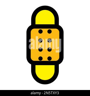 Bandage icon line isolated on white background. Black flat thin icon on modern outline style. Linear symbol and editable stroke. Simple and pixel perf Stock Vector