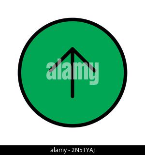Arrow up circle icon line isolated on white background. Black flat thin icon on modern outline style. Linear symbol and editable stroke. Simple and pi Stock Vector