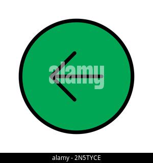 Arrow back circle icon line isolated on white background. Black flat thin icon on modern outline style. Linear symbol and editable stroke. Simple and Stock Vector