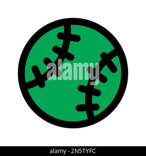 Baseball ball icon line isolated on white background. Black flat thin icon on modern outline style. Linear symbol and editable stroke. Simple and pixe Stock Vector