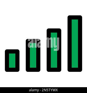 Cellular bar icon line isolated on white background. Black flat thin icon on modern outline style. Linear symbol and editable stroke. Simple and pixel Stock Vector