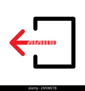 Exit icon line isolated on white background. Black flat thin icon on modern outline style. Linear symbol and editable stroke. Simple and pixel perfect Stock Vector