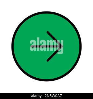 Arrow next circle icon line isolated on white background. Black flat thin icon on modern outline style. Linear symbol and editable stroke. Simple and Stock Vector