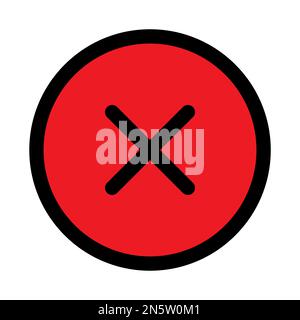 Close circle icon line isolated on white background. Black flat thin icon on modern outline style. Linear symbol and editable stroke. Simple and pixel Stock Vector
