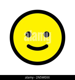 Happy face icon line isolated on white background. Black flat thin icon on modern outline style. Linear symbol and editable stroke. Simple and pixel p Stock Vector