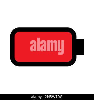 Battery dead icon line isolated on white background. Black flat thin icon on modern outline style. Linear symbol and editable stroke. Simple and pixel Stock Vector