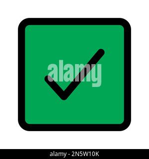 Checkbox icon line isolated on white background. Black flat thin icon on modern outline style. Linear symbol and editable stroke. Simple and pixel per Stock Vector