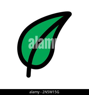 Leaf icon line isolated on white background. Black flat thin icon on modern outline style. Linear symbol and editable stroke. Simple and pixel perfect Stock Vector