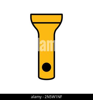 Flashlight icon line isolated on white background. Black flat thin icon on modern outline style. Linear symbol and editable stroke. Simple and pixel p Stock Vector