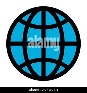 Globe icon line isolated on white background. Black flat thin icon on modern outline style. Linear symbol and editable stroke. Simple and pixel perfec Stock Vector