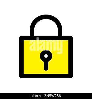 Lock icon line isolated on white background. Black flat thin icon on modern outline style. Linear symbol and editable stroke. Simple and pixel perfect Stock Vector