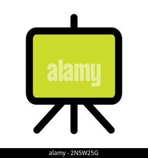 Easel icon line isolated on white background. Black flat thin icon on modern outline style. Linear symbol and editable stroke. Simple and pixel perfec Stock Vector