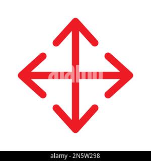Move icon line isolated on white background. Black flat thin icon on modern outline style. Linear symbol and editable stroke. Simple and pixel perfect Stock Vector
