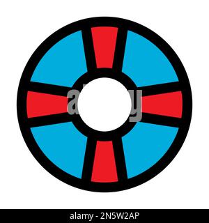 Help buoy icon line isolated on white background. Black flat thin icon on modern outline style. Linear symbol and editable stroke. Simple and pixel pe Stock Vector