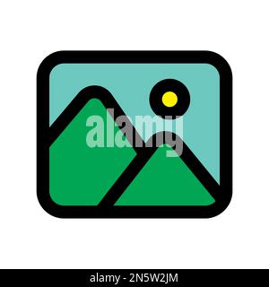 Image icon line isolated on white background. Black flat thin icon on modern outline style. Linear symbol and editable stroke. Simple and pixel perfec Stock Vector