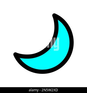 Moon icon line isolated on white background. Black flat thin icon on modern outline style. Linear symbol and editable stroke. Simple and pixel perfect Stock Vector