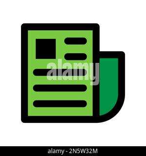 Newspaper icon line isolated on white background. Black flat thin icon on modern outline style. Linear symbol and editable stroke. Simple and pixel pe Stock Vector