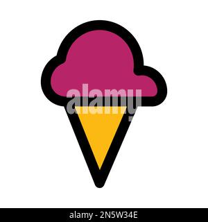 Ice cream icon line isolated on white background. Black flat thin icon on modern outline style. Linear symbol and editable stroke. Simple and pixel pe Stock Vector