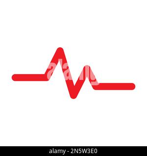 Pulse icon line isolated on white background. Black flat thin icon on modern outline style. Linear symbol and editable stroke. Simple and pixel perfec Stock Vector
