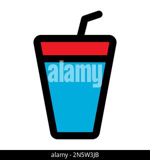 Cocktail icon line isolated on white background. Black flat thin icon on modern outline style. Linear symbol and editable stroke. Simple and pixel per Stock Vector