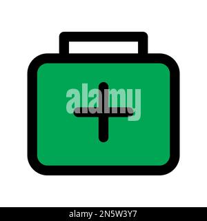 Medkit icon line isolated on white background. Black flat thin icon on modern outline style. Linear symbol and editable stroke. Simple and pixel perfe Stock Vector