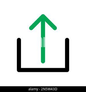 Upload icon line isolated on white background. Black flat thin icon on modern outline style. Linear symbol and editable stroke. Simple and pixel perfe Stock Vector