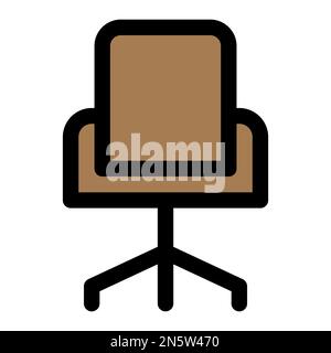 Chair icon line isolated on white background. Black flat thin icon on modern outline style. Linear symbol and editable stroke. Simple and pixel perfec Stock Vector