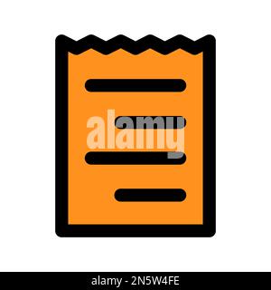 Receipt icon line isolated on white background. Black flat thin icon on modern outline style. Linear symbol and editable stroke. Simple and pixel perf Stock Vector
