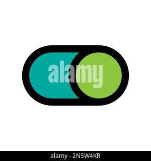Toggle button icon line isolated on white background. Black flat thin icon on modern outline style. Linear symbol and editable stroke. Simple and pixe Stock Vector