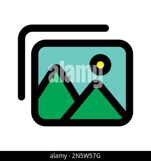 Images icon line isolated on white background. Black flat thin icon on modern outline style. Linear symbol and editable stroke. Simple and pixel perfe Stock Vector