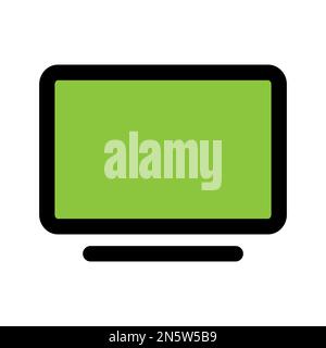 Tv icon line isolated on white background. Black flat thin icon on modern outline style. Linear symbol and editable stroke. Simple and pixel perfect s Stock Vector