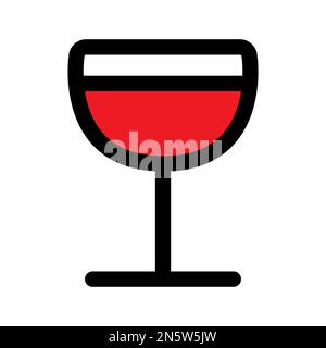 Wine glass icon line isolated on white background. Black flat thin icon on modern outline style. Linear symbol and editable stroke. Simple and pixel p Stock Vector